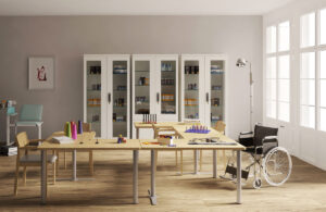 Mesa Ergo. L lados rectos. Estancias Gerodan